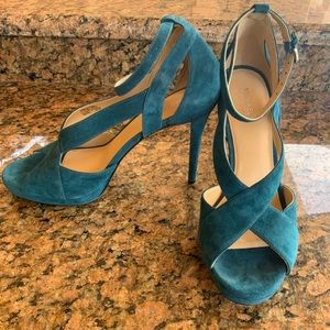 Michael Kors Luxe Teal Suede heels 10